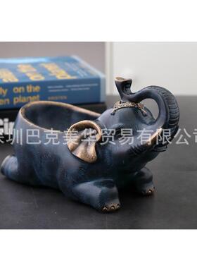 批发个性放钥匙的收纳盒玄关创意门口收纳盒桌面装饰大象摆件北欧
