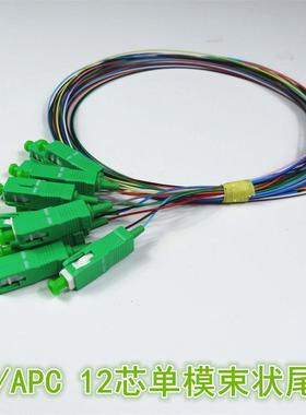 全新现货电信级12芯SC/APC单模束状尾纤广电级网络LCSC12色束纤