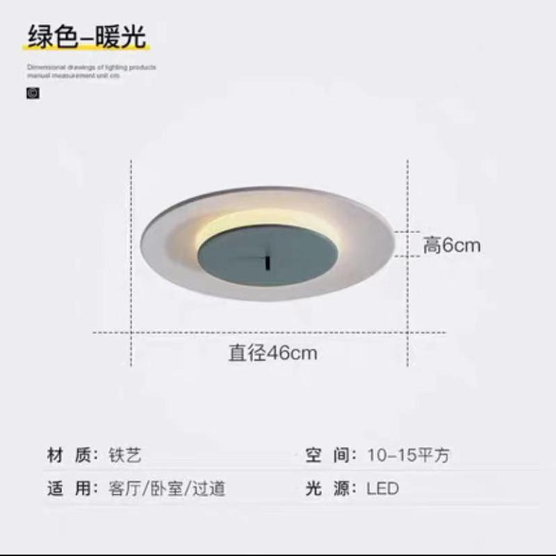 圆形现代简约民宿软装家用吸顶灯创意个性儿童房灯led北欧卧室灯