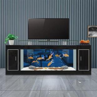 hp电视柜鱼缸客厅家用落地大型生态造景玻璃超白现做中型金鱼乌龟
