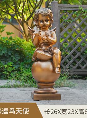 名用天使女孩摆件酒店花园庭院欧式流水喷泉装饰人物落地大雕塑