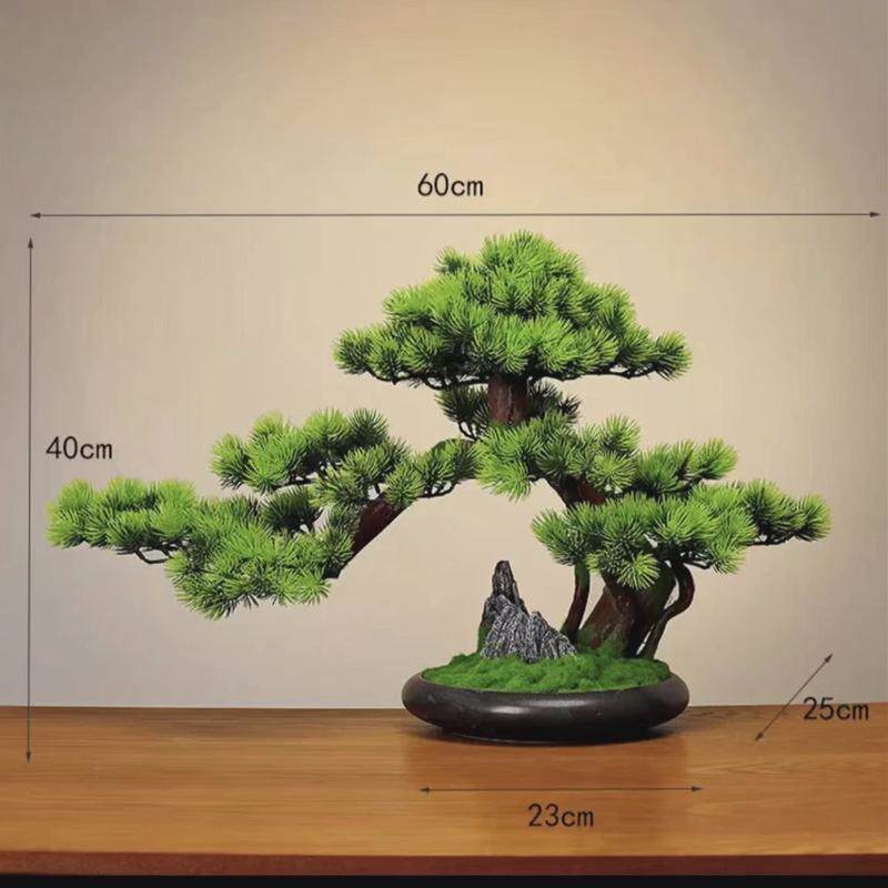 新中式仿真迎客松盆景绿植盆栽客厅玄关办公室茶室家居装饰摆件