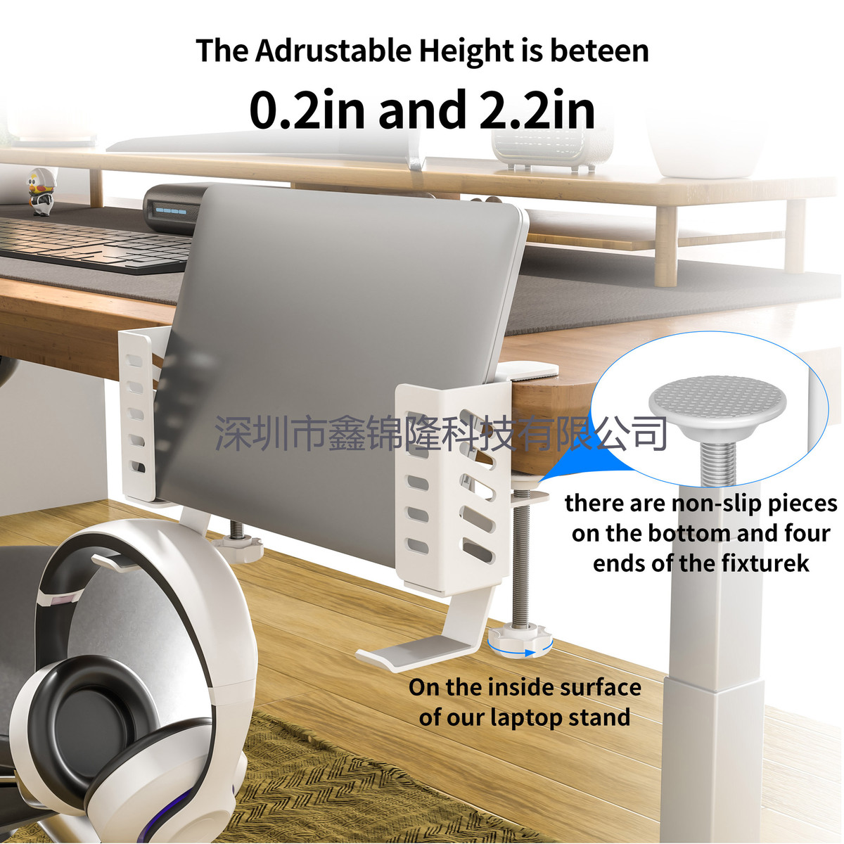 热销免打孔多功能侧边笔记本散热支架桌面电脑平板通用收纳支架可