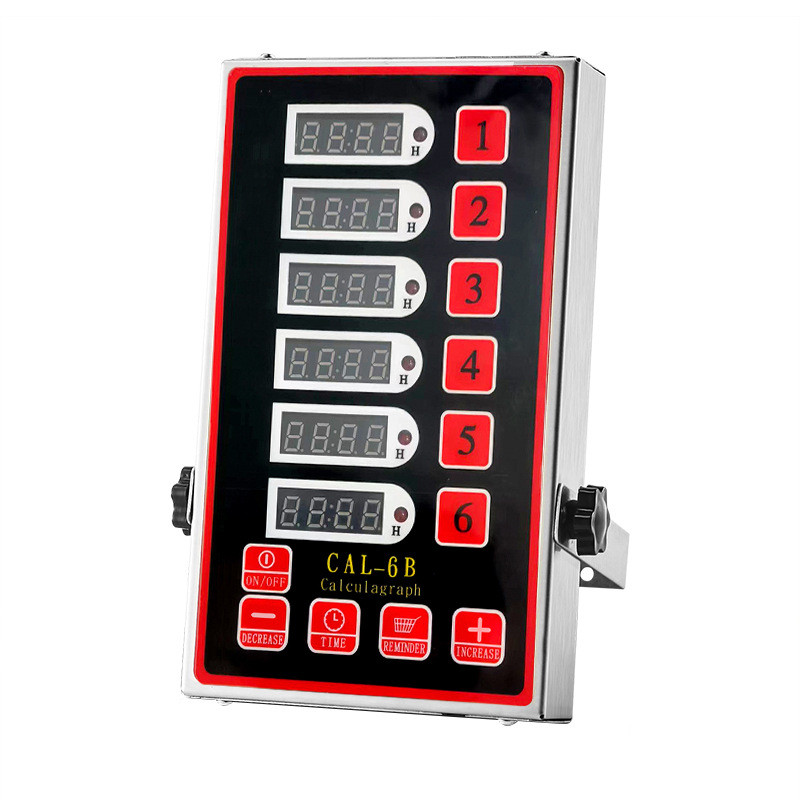 提醒器倒计时器外贸热销商用餐饮店倒计时定制六通道厨房计时器
