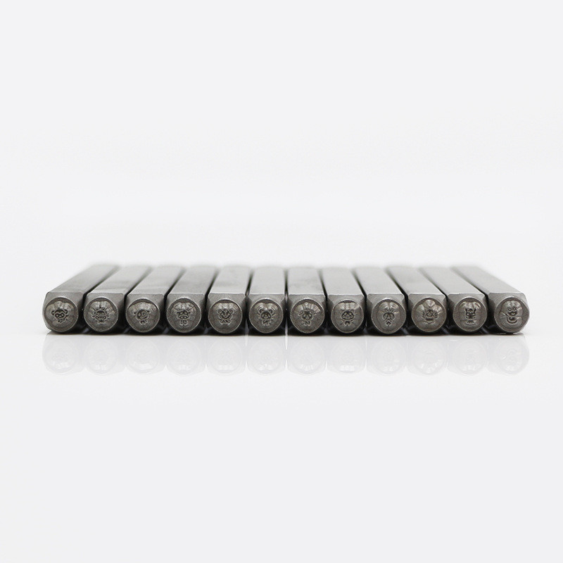 思辰3MM12件套生肖系列图案钢印花錾子錾刻工具钢字模钢字冲