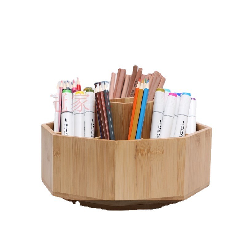 ins风旋转笔筒笔收纳盒学生儿童创意家用办公室尺桌面笔整理简约