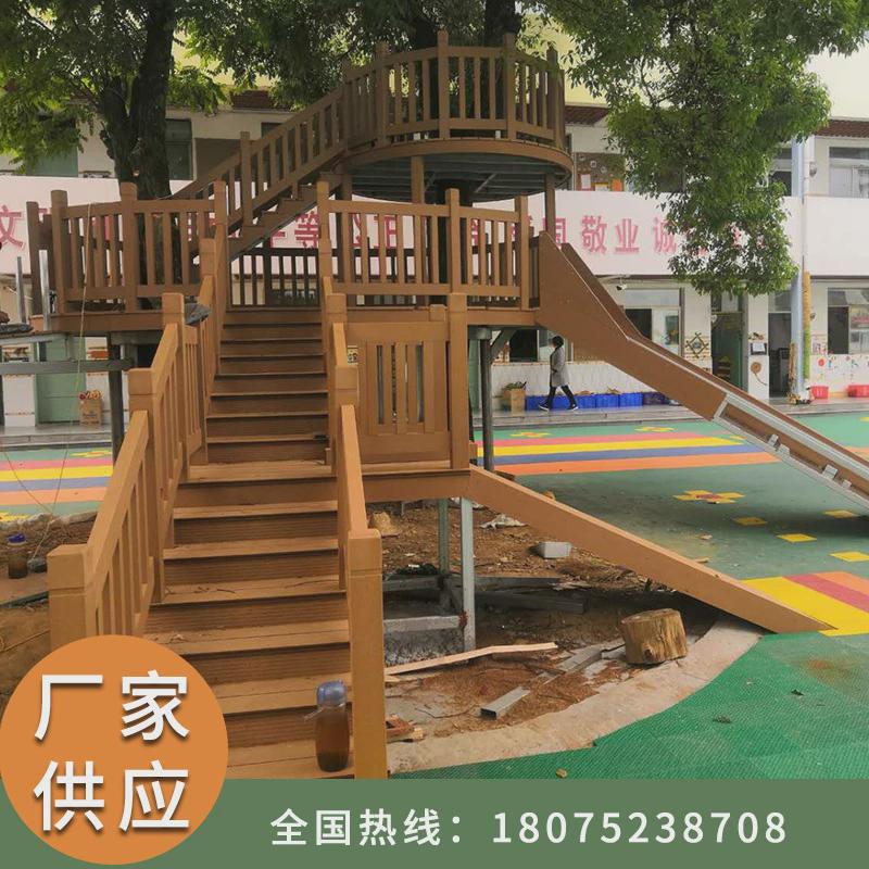 塑木栏杆定制园林扶手公园栈道护栏木塑景区围栏户外庭院防腐廊桥