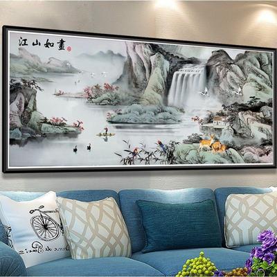 十字绣2025新款线绣客厅大气大幅江山如画山水画风景手工自己满绣