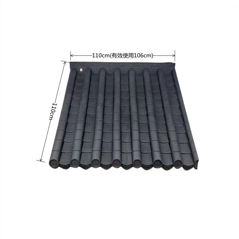 古建瓦树脂瓦仿古瓦 110*110cm一体瓦仿古屋檐青瓦pvc塑料瓦中式