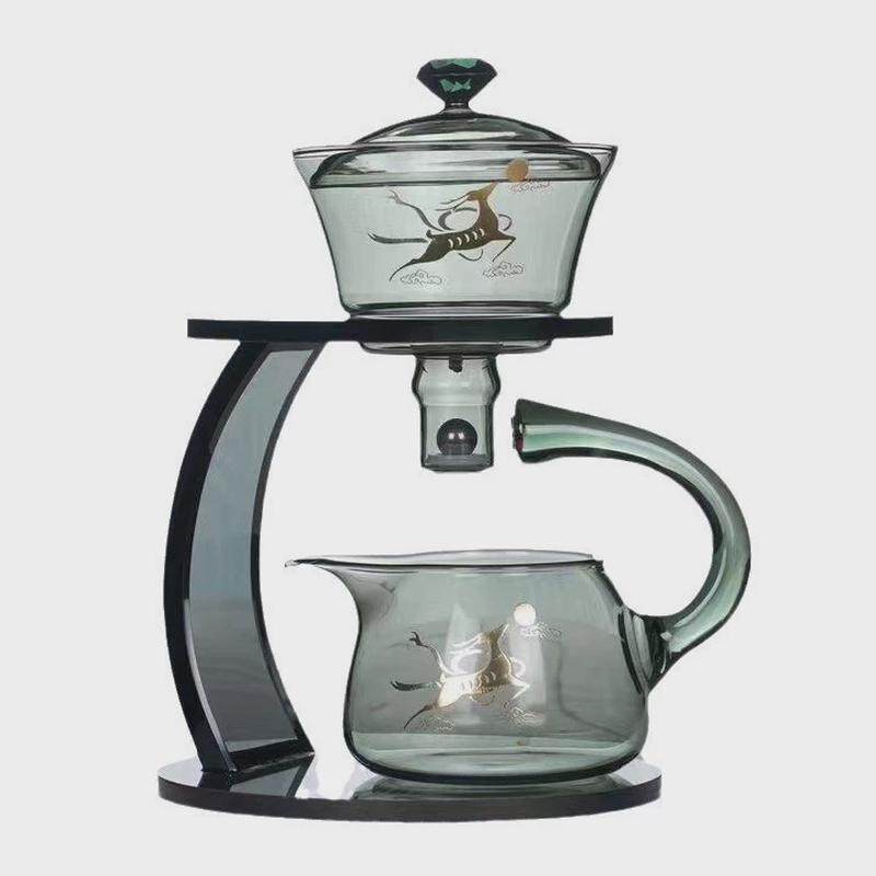 高硼硅玻璃懒人自动茶具用品耐热茶杯套装家用磁吸茶壶客厅泡茶壶