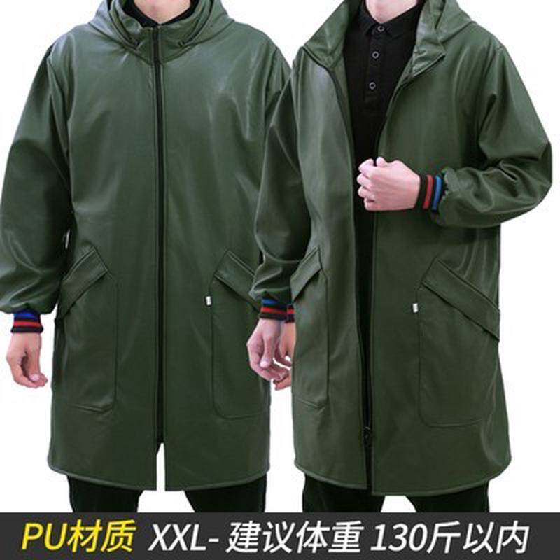 of9d皮革加绒pu防水防油时尚罩衣大人男女厚工作服厨房家用围裙长