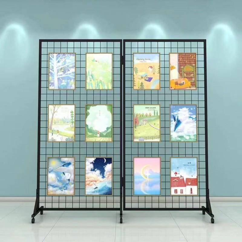 折叠网格展示架画室画展幼儿园作品展示书法展示架展览铁艺展示架