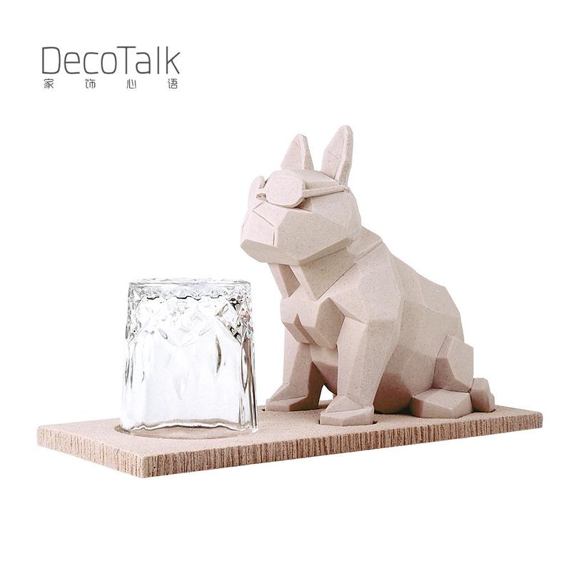 decotalk浴室北欧单身狗牙刷座洗漱套装卫生间几何狗牙刷架套件
