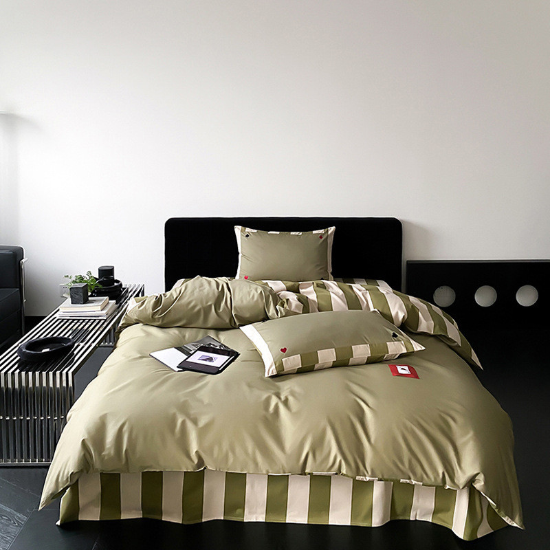 100支长绒棉全棉磨毛床单四件套柔软小羊松鼠刺绣可爱被套ins床品