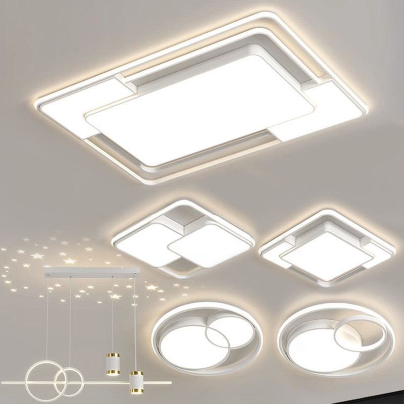 led白色吸顶灯灯饰阳台灯现代简约北欧卧室灯家用全屋客厅灯具