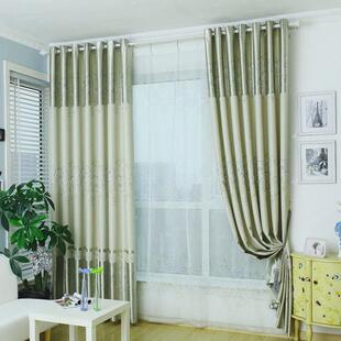 窗帘成品遮阳隔热飘窗落地窗打孔客厅卧室阳台田园风全遮光布新品