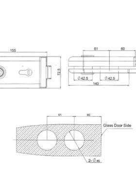 长配套st-g017单门玻璃门锁不锈钢玻璃门锁工程固五金
