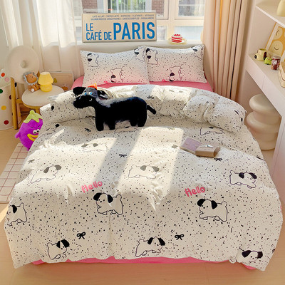 水洗磨毛超柔高克重云朵棉卡通多巴胺少女心床上用品三件套四件套