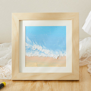 定制油画棒装饰10*10cm绘画作品相框画框diy框架方形68寸49宫格