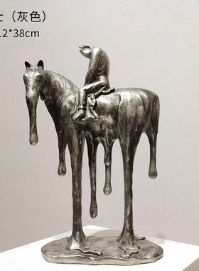 现代摆件复古骑士轻奢客厅酒柜装饰品摆设创意士兵玄关桌面工艺品