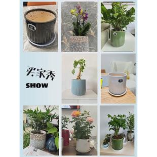 花瓶陶瓷的盆大轻奢感养花大号好看种花文心兰芦荟落地客厅圆