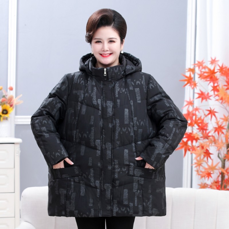 2025新款老年人冬装棉服女中长款妈妈羽绒加厚棉袄大码奶奶装新款