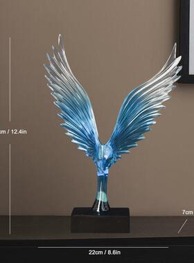 酒柜装饰品摆件轻奢高档客厅电视柜家居水晶办公室工艺品大鹏展翅