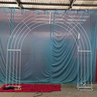 新款铁艺婚庆道具流星雨水灯拱门酒店婚礼现场跑马灯装饰流发光门