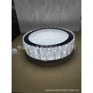 卧室水晶吸顶灯现代简约灯具led水晶沙书房餐厅圆形轻奢小客厅灯