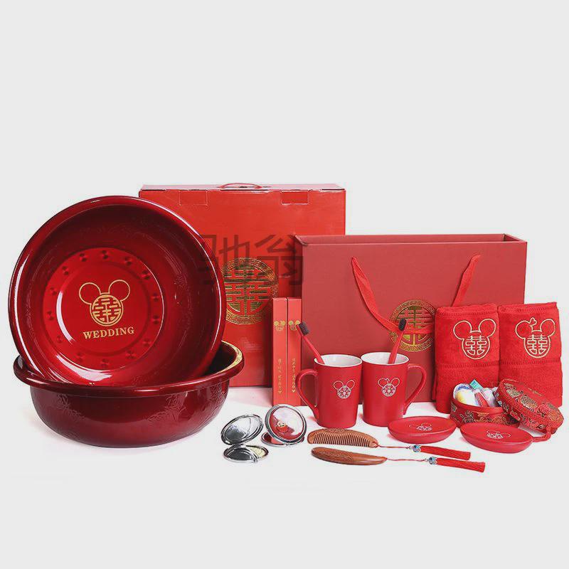 热销陪嫁用品套装女方备婚物品高档新娘娘家嫁妆婚礼洗漱结婚用品