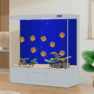 源头厂家创海方形生态玻璃客厅中型靠墙落地家用大型金鱼缸水族箱