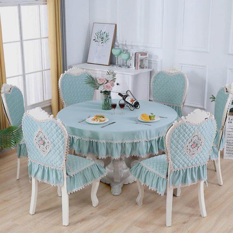 蕾丝椅子坐垫靠垫套加大欧式餐椅垫套装家用餐桌布布艺圆桌布新款