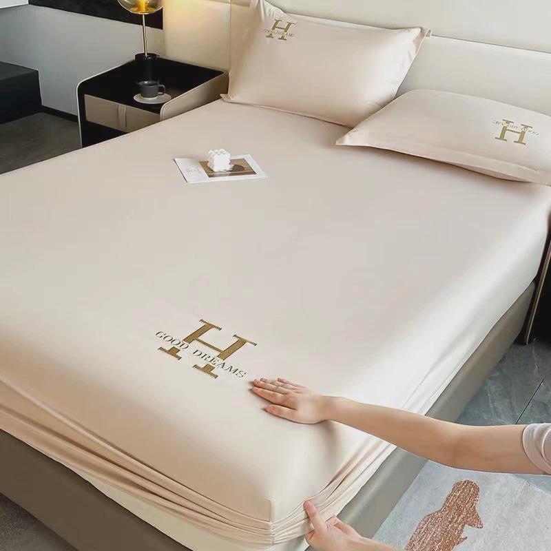 防水床笠单件2023新款隔尿床罩隔脏床单席梦思床垫套保护罩三件套