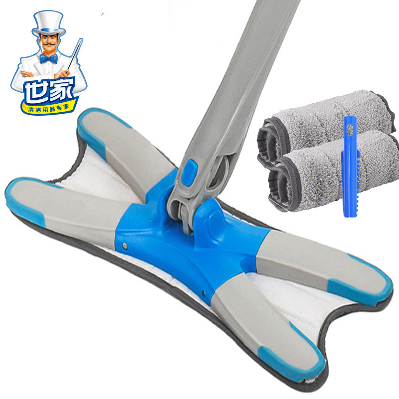 S588易拧净挤水平拖把家用一拖净免手洗蝴蝶懒人仿手拧水平板拖把