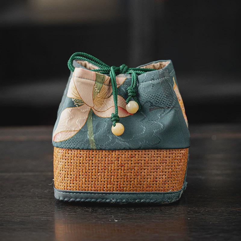 便携户外收纳包主人茶杯专用束口袋棉麻布袋中式茶壶布包茶具配件