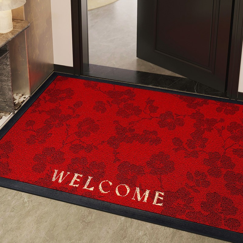 高端别墅红色地垫入户门垫大门耐脏加厚户外防滑垫子家用进门地毯