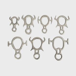 明辉不锈钢8字环下降器高空作业吊环外墙清洗下降器牛角速降器