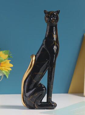 新款多彩小摆件豹子树脂摆件家居桌面玄窗装饰摆件礼品水转印