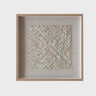 侘寂风天然贝壳装饰画玄关客厅餐厅背景墙挂画纯手工制作高级感画