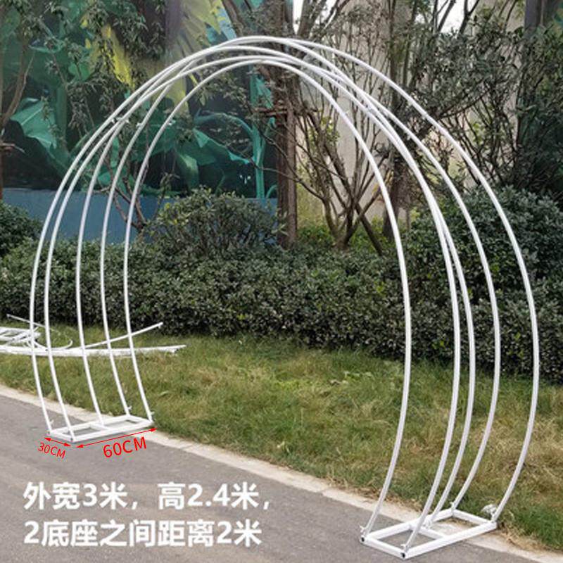 新款婚庆道具五彩缤纷拱门架子铁艺大号路引婚礼布置背景装饰舞台