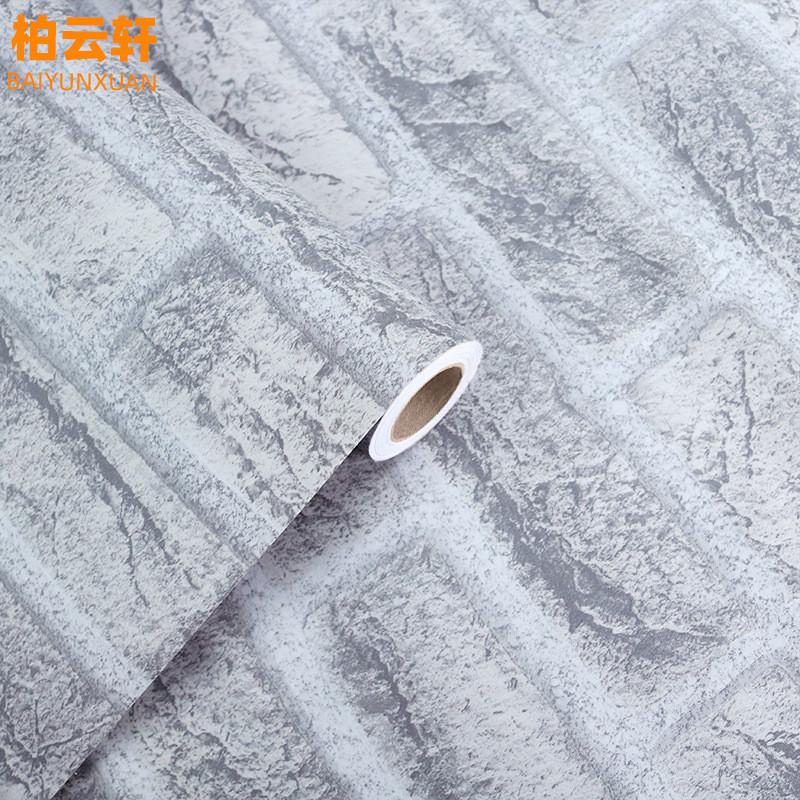 加厚防水纹墙纸自粘砖背景墙壁纸防潮厨房玄关砖块砖头墙贴50米