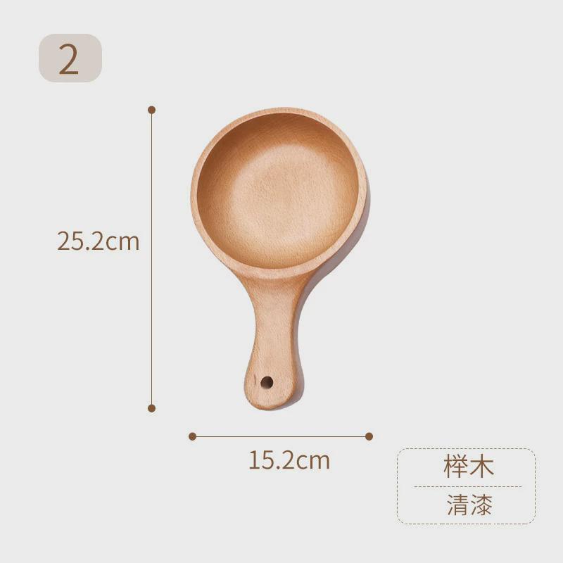 天然榉木日式大号实木碗手柄沙拉碗木质水果碗泡菜碗创意家用餐具