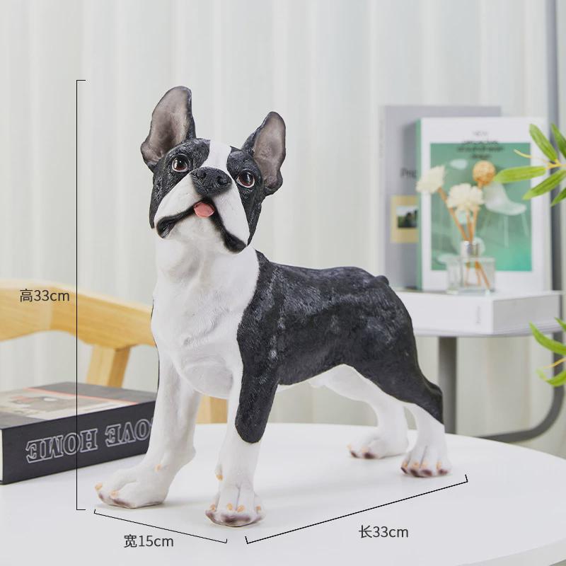 北欧仿真法斗狼狗装饰动物模型创意客厅玄关花园庭院高档摆件摆设