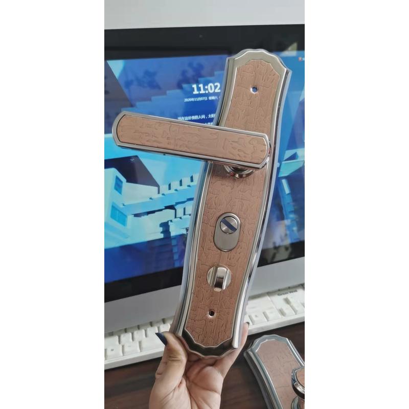 304不锈钢防盗门入户大门锁多功能古铜红双活双块单活通用拉手