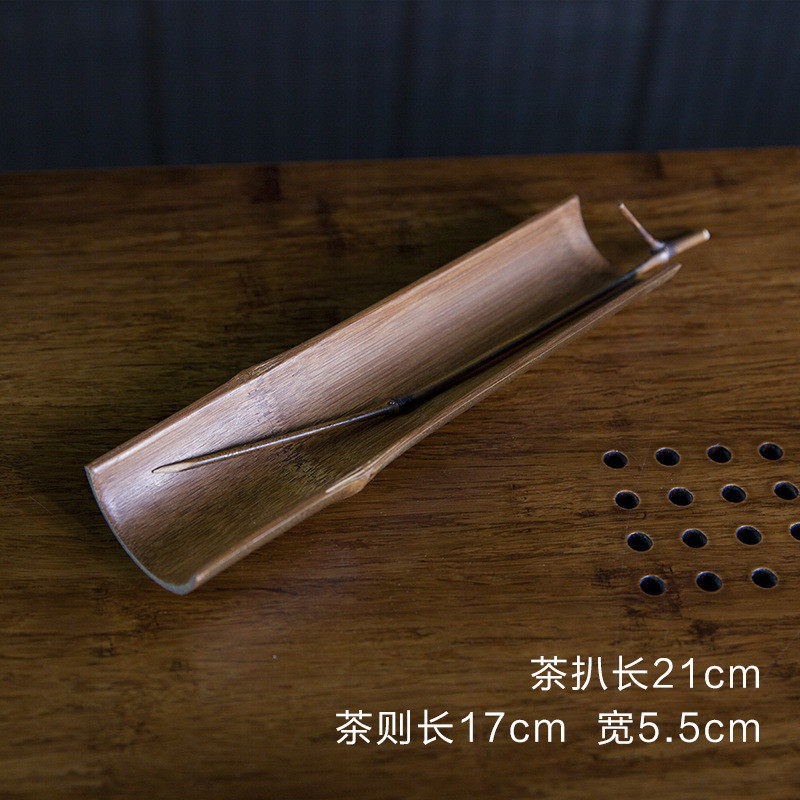 rkt4古味茶则茶夹手工竹二件套茶针拨茶勺赏茶荷套组茶道功夫茶具