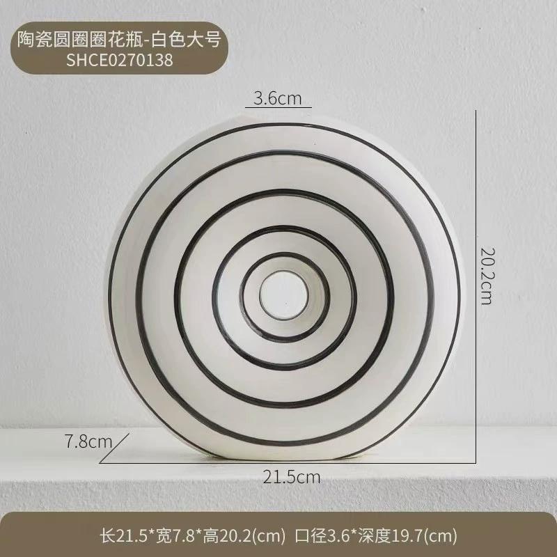 现代家居简约创意陶瓷花瓶摆件艺术感客厅电视柜办公区桌面装饰品