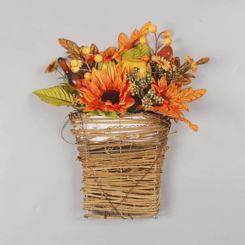 鸿禹秋色感恩节南瓜向日葵浆果门挂篮万圣节派对装饰墙壁挂门饰,家居饰品,仿真花/假花,淘宝优惠券,粉丝福利购,淘宝优惠卷