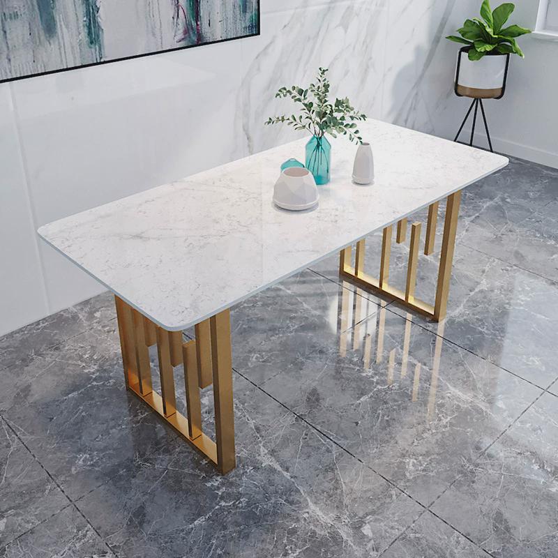 岩板餐桌椅组合时尚款小户型现代简约北欧网红桌子大理石长方形桌