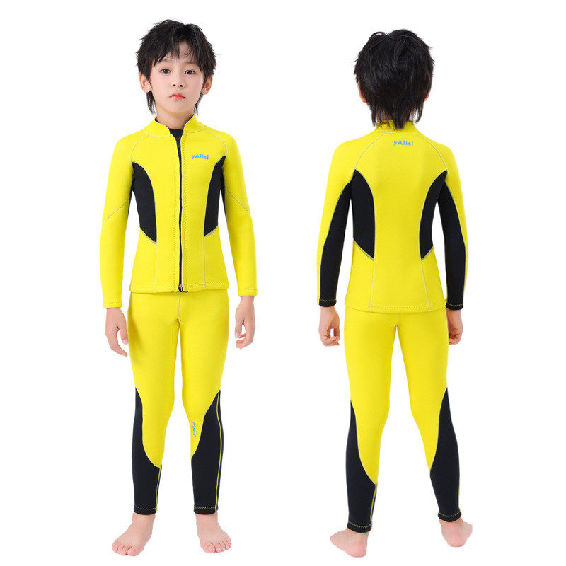 现货水母衣2.5mm男童分体保暖套装长袖防晒冲浪浮潜儿童潜水服女