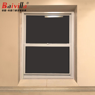 热销上下上推提拉窗两扇美式翻转式家装开窗纱窗中空隔音玻璃窗户
